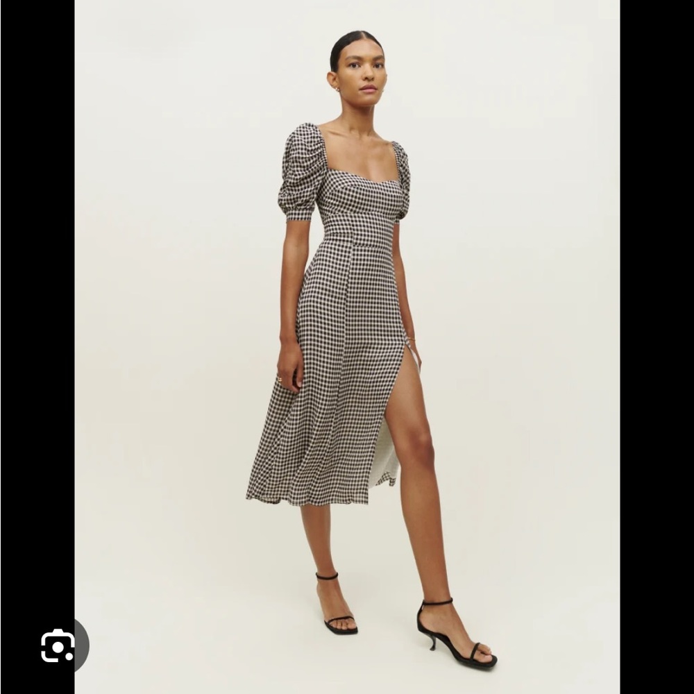 Reformation Bandit Dress in April Check Sz 4
